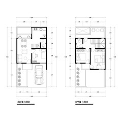 Architecture plan with furniture. home floor plan, isolated on white background, stock illustration. Vector eps.