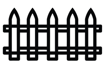 wooden fence outline vector illustration