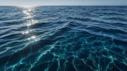 Fototapeta premium A Serene Lake Reflection Under a Bright Blue Sky Surrounded by a Lush Forest