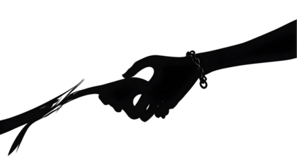 Abstract Hands Silhouette In Black With Transparent Background