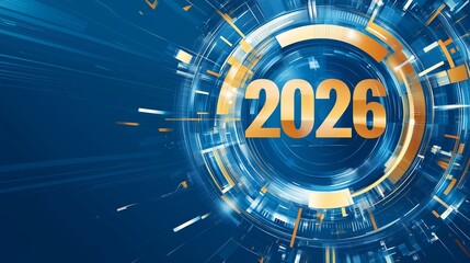 Circular frame with golden 2026 numbers representing unity and harmony in the new year perfect for cohesive and joyful 2026 gatherings