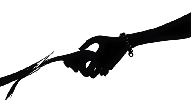 Abstract Hands Silhouette In Black With Transparent Background