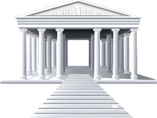 Obraz premium 3D Illustration Of A Classical White Temple With Columns And Path Isolated