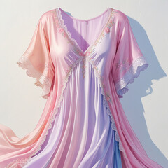 elegant dress on a pink silk