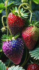 strawberry on a green background