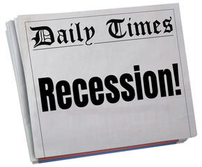 Recession Bad Economic News Headline Newspaper Economy Report 3d Illustration