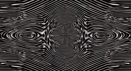 Abstract Black and White Psychedelic Pattern: A Kaleidoscopic Visual Journey