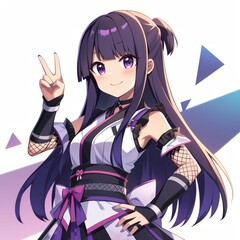 アニメ調の美少女の切り抜き用素材