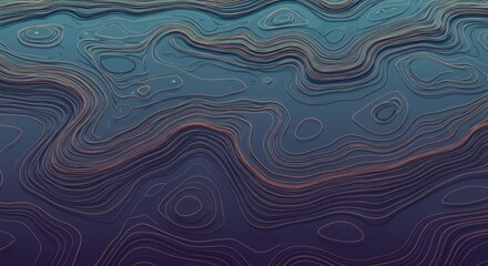 Fototapeta premium Abstract Topographic Lines: A Deep Blue Ocean of Curves