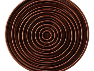 Abstract 3D Illustration Brown Concentric Circles Against Transparent Background