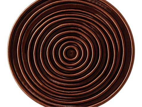 Abstract 3D Illustration Brown Concentric Circles Against Transparent Background