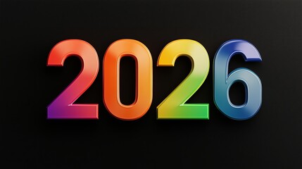 Rainbow gradient 2026 numbers symbolizing diversity and happiness in the new year perfect for vibrant and inclusive 2026 gatherings