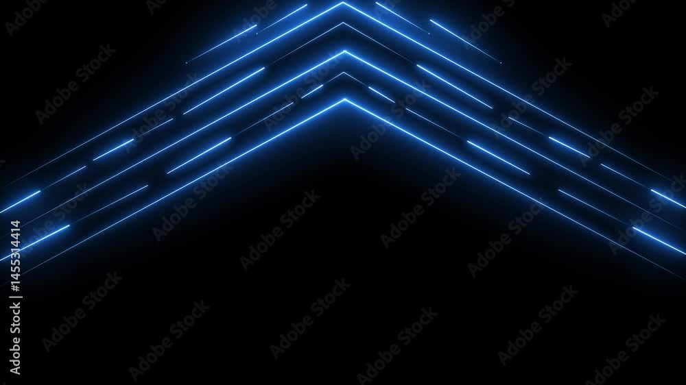 Poster abstract glowing neon lights blinking lines moving animation. colorful neon line moving on backgroun