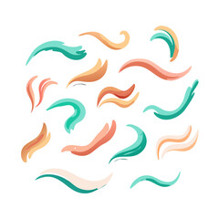 Abstract Colorful Swirls And Curves On Black Background Pattern Design Illustration