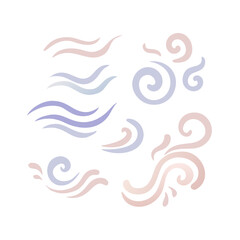 Abstract Pastel Vector Elements And Shapes For Design On Black Background