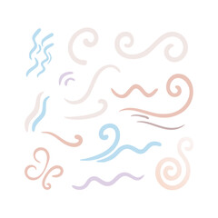 Obraz premium Collection Of Pastel Colored Doodle Elements On Black Background Decorative Shapes Design