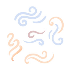 Abstract Swirl Shapes Vector Graphic With Smooth Curves Isolated On Black