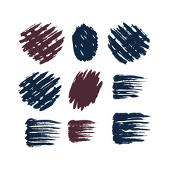 Obraz premium Abstract Illustration Of Scribbled Shapes In Dark Blue And Burgundy Isolated On Black