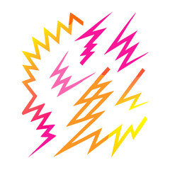 Abstract Thunderbolts Vivid Colors Design Dynamic Energy Concept On Black Background