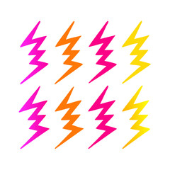 Colorful Lightning Bolt Pattern Design On Black Background With Vibrant Hues