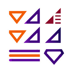 Abstract Geometric Pattern With Triangles And Lines In Orange Purple Maroon Colors