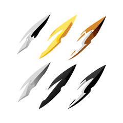 Abstract Colorful Metal Arrows On Black Background Decorative Elements Design Graphics