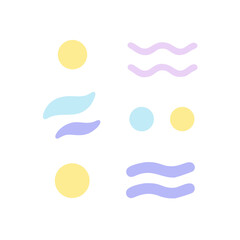 Abstract Pastel Shapes On Black Background Playful Graphic Design Element