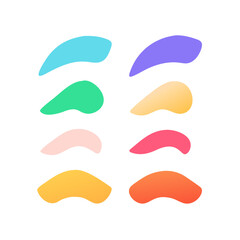 Colorful Fluid Shapes Isolated On Black Background For Modern Design Projects