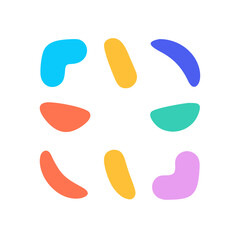 Abstract Colorful Organic Shapes Pattern On Black Background Vector Illustration