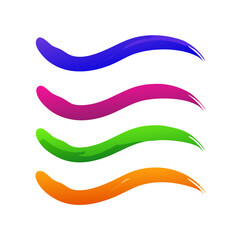 Obraz premium Colorful Gradient Brush Strokes Set On Black Background Artistic Illustration