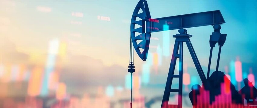 Oil Pumpjack at Work: An oil pumpjack diligently extracts fossil fuels, symbolizing industry.