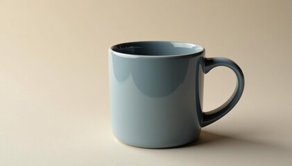 Obraz premium Large empty coffee mug, handle facing right, clean surface , tableware, tea cup, background