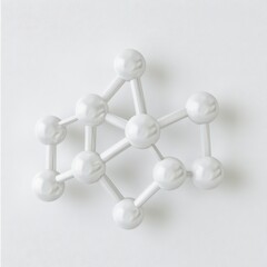 Fototapeta premium White molecular structure model on plain bg