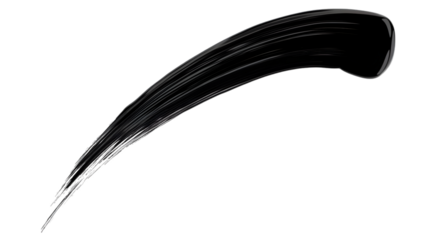 Abstract Black Brushstroke in Dynamic Curve on Isolated Background