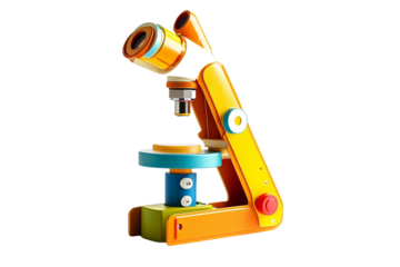 Foldable Kids Microscope with Colorful Lenses On PNG Background