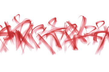 Abstract Brushstroke Illustration in Red Lines on Transparent Black Background