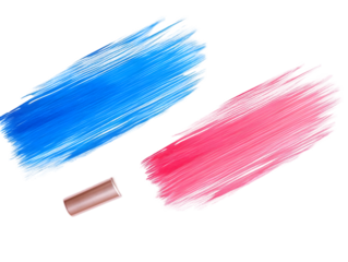 Abstract Brushstroke Illustration with Blue Red and Bronze Isolated on Black Background