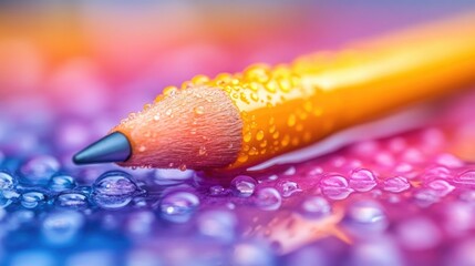 Obraz premium Dewy Pencil with Colorful Background.