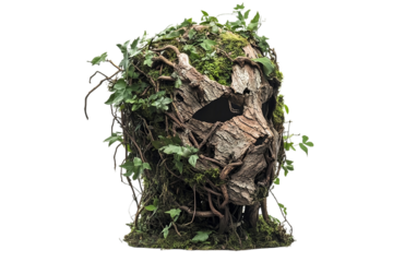 Nature Inspired Enchanted Warrior Helmet On PNG Background