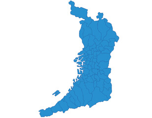 大阪府　地図　ブルー　イラスト