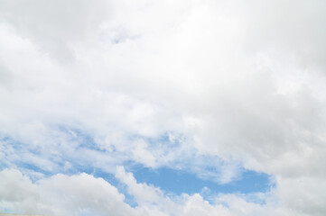 Blue sky with white cloud. Beautiful sky background and wallpaper. Clear day and good weather in the morning.