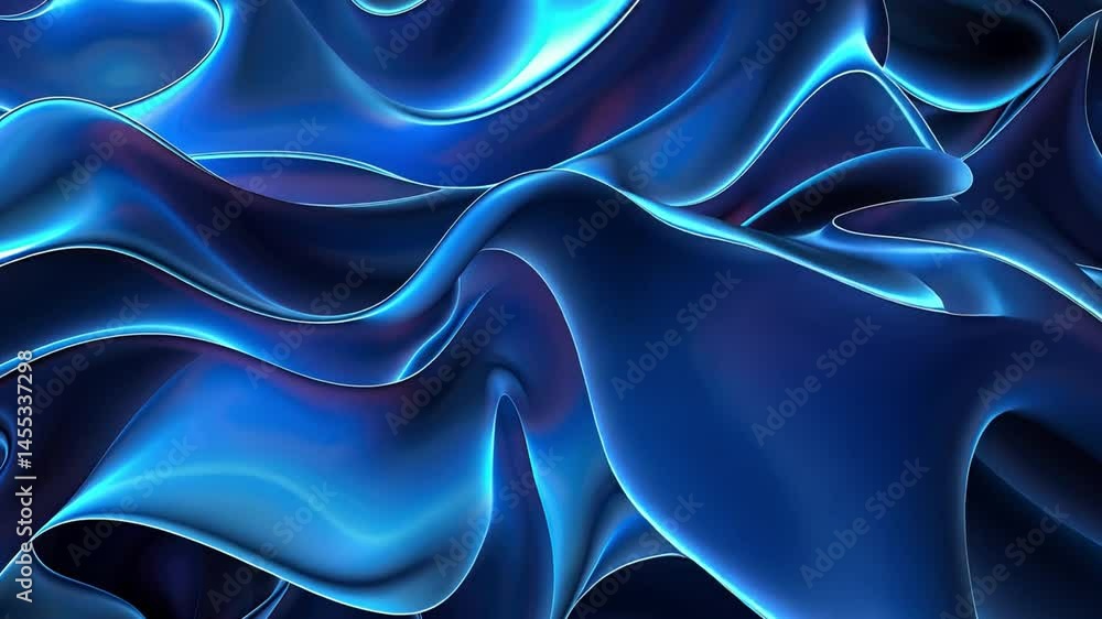 Poster elegant and dynamic blue fabric with smooth, flowing texture creates vibrant visual experience, show