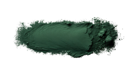 Dark Green Pigment Powder on transparent background
