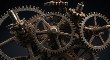Rusty Gears: A Close-Up of Interlocking Cogs
