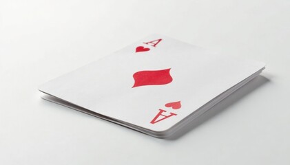 Obraz premium Close-up of a flipped playing card, white background , design, macro