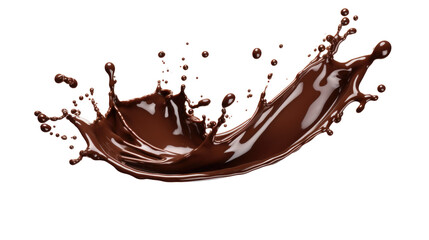 Liquid  Chocolate Splash on White Background

