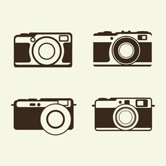 Collection of camera icons design illustration