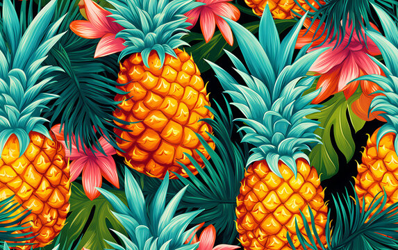 seamless pattern with pineapple