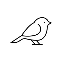 Obraz premium Bird icon. Simple outline style. Little bird silhouette, cute standing, nature, wild, wings, fauna, animal, wildlife concept. Thin line symbol. Vector illustration isolated.