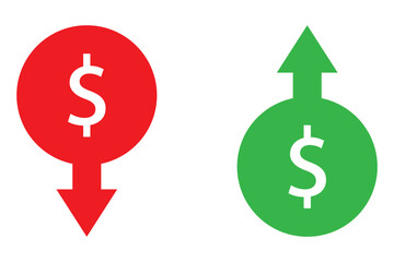 Cost Reduction Icon, Manufacturing cost reduction vector icon set eps 10